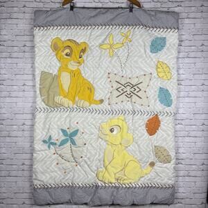 Disney Lion King Simba and Nala Quilted Crib Baby Blanket Comforter 30x42